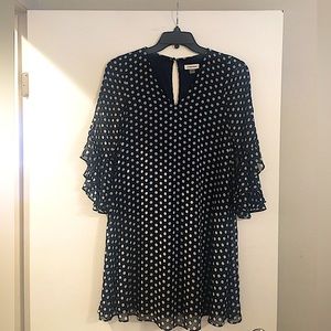 Calvin Klein Beautiful B&W PolkaDot Party Dress, Size 6